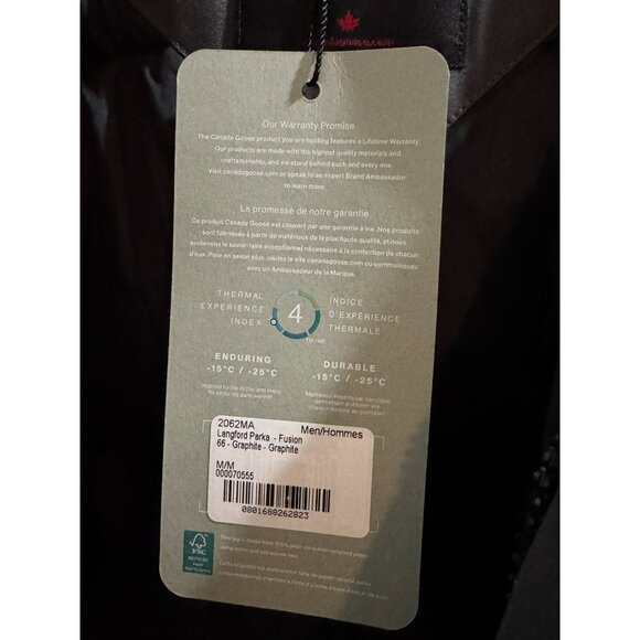 Canada Goose Langford Parka Mens Size M Graphite With Fur Hood - Picture 6 of 12